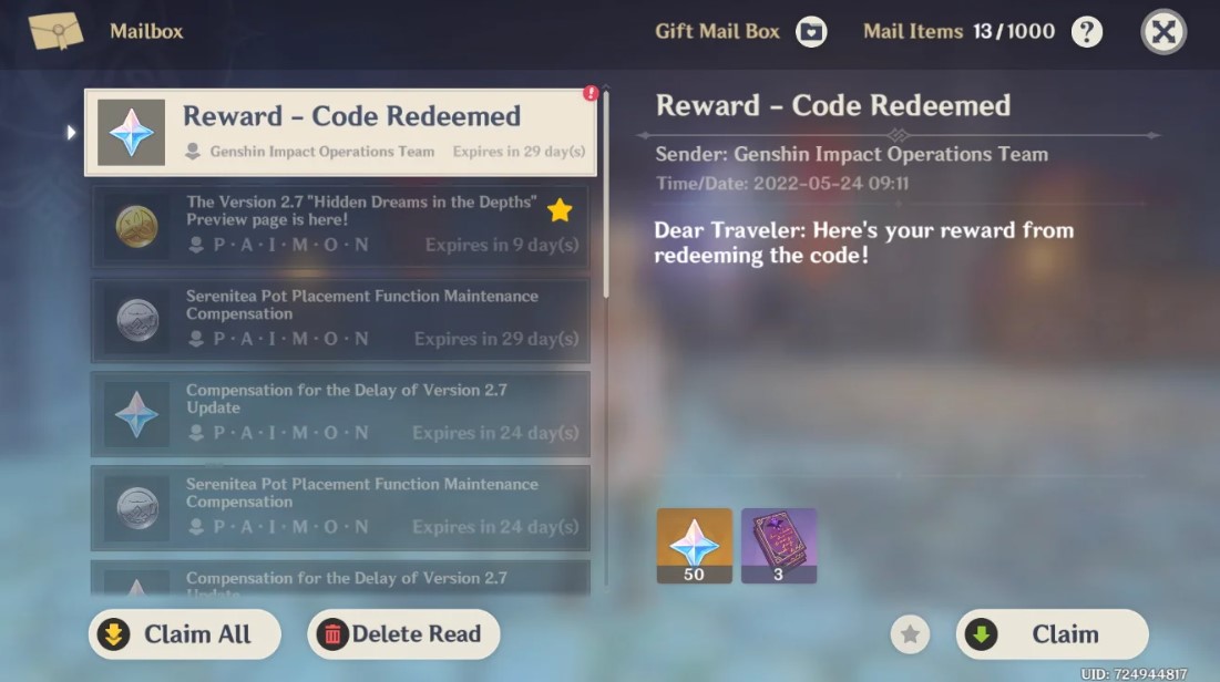 Genshin Impact Codes