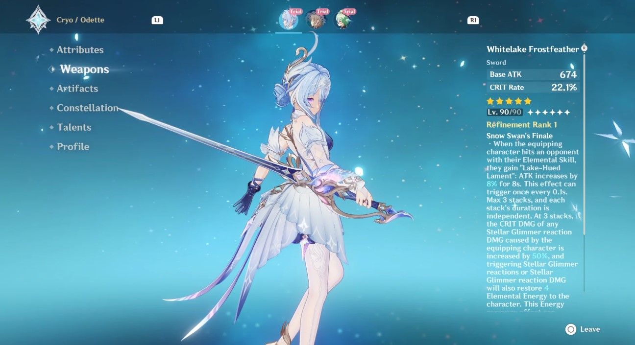 Genshin Impact Odette Build