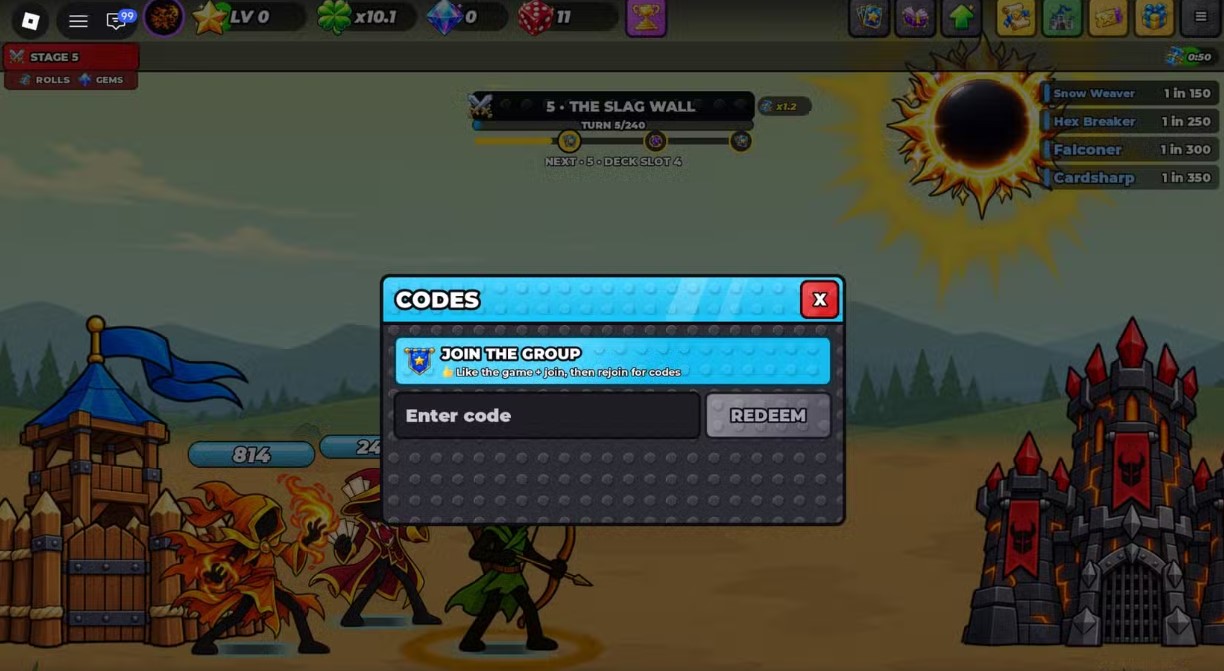 Roll a Stickman Codes