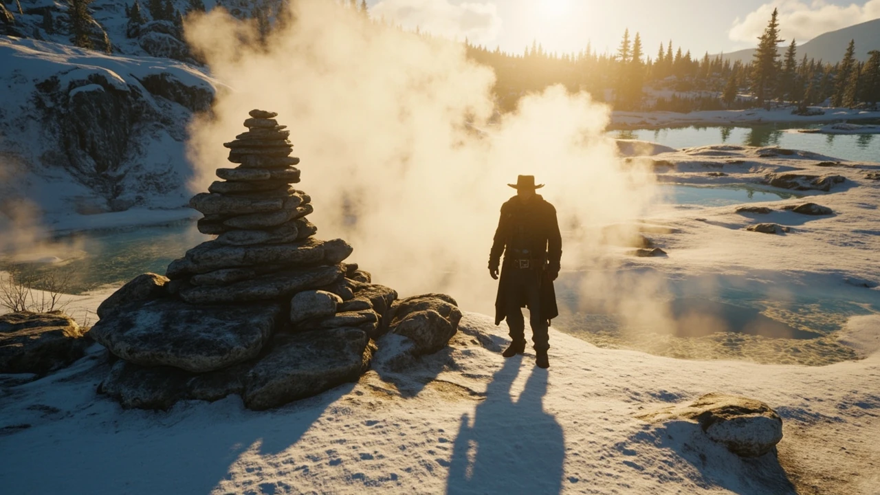 RDR2 jack hall gang map 2 stone piles at Cotorra Springs